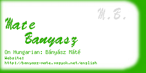 mate banyasz business card